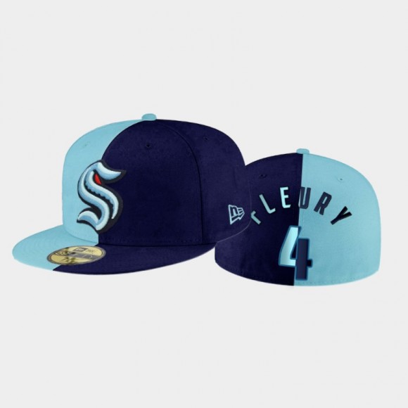 Seattle Kraken Haydn Fleury Split Edition Blue Fitted Cap Hat