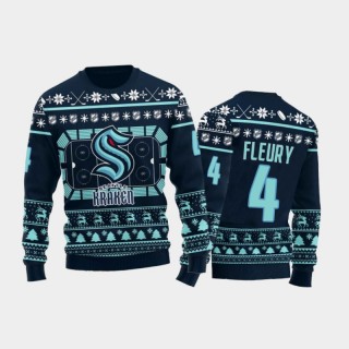 Seattle Kraken Haydn Fleury Blue Ugly Sweater 2021 Christmas Gift