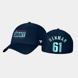 Seattle Kraken Luke Henman Wordmark Logo Blue Fitted Hat