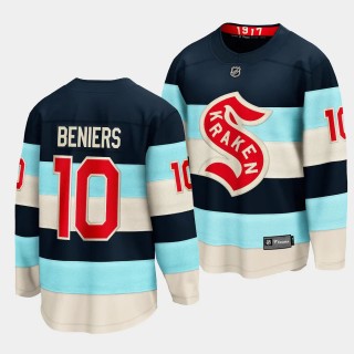 2024 NHL Winter Classic Seattle Kraken Matty Beniers #10 Breakaway Player Jersey Blue