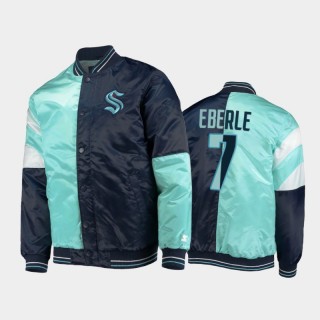 Jordan Eberle Seattle Kraken Full-Snap Varsity Satin Blue Jacket Color Block