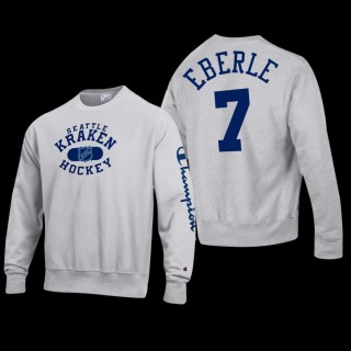 Jordan Eberle Seattle Kraken #7 Champion Reverse Weave Pullover Gray Sweatshirt