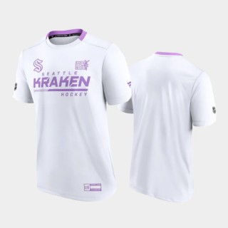 Seattle Kraken 2021 HockeyFightsCancer Performance White T-Shirt Men