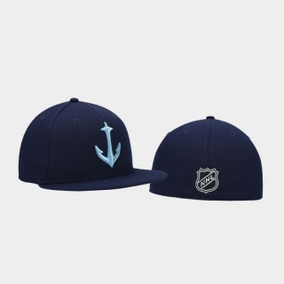 Men's Seattle Kraken Deep Sea Fitted Secondary Logo Blue Hat