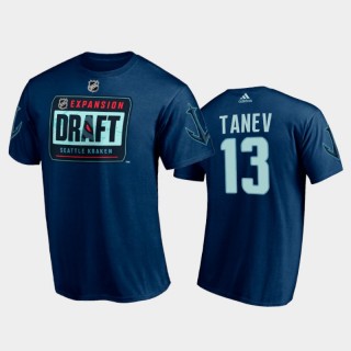 Men Seattle Kraken Brandon Tanev #13 2021 NHL Expansion Draft Navy Tee