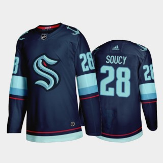 Seattle Kraken Carson Soucy Home 2021-22 Navy Authentic Jersey