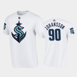 Men Seattle Kraken Marcus Johansson #90 Preseason Exhibition Game White T-Shirt