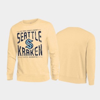 Men's Seattle Kraken Check The Head Pullover Oatmeal Sweatshirt