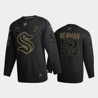 Seattle Kraken Luke Henman #61 Military Appreciation Night 2021-22 Authentic Jersey Black