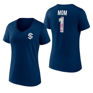 Seattle Kraken #1 Mother's Day Women T-Shirt Blue